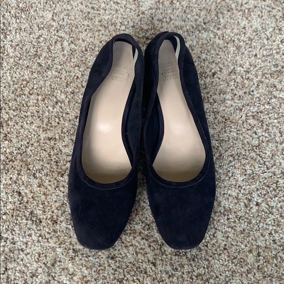 Maryam Nassir Zadeh Navy Suede Ballerina Pump - Picture 2 of 3